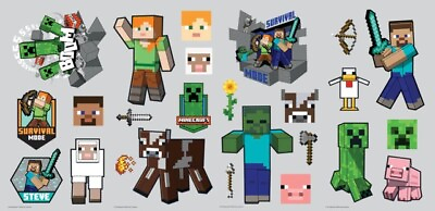#ad New RMK5366SCS Minecraft Characters Peel amp; Stick Wall Decals Video Game Stickers $14.96
