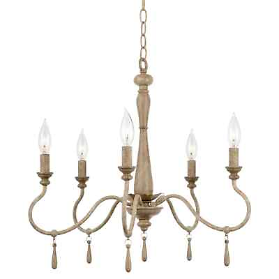 #ad Kira Home Roma 22quot; 5 Light French Country Chandelier Adjustable Height Smoked $49.36
