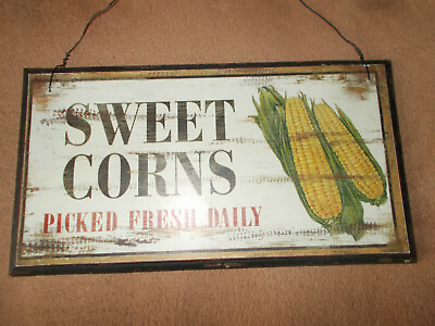 #ad Kitchen vintage retro home decor wood plaques sweet corns Home Decor $19.00