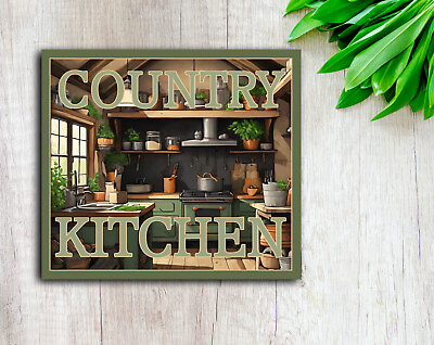 #ad Rustic Retro country kitchen sign Farmhouse home kitchen Decor 8x8quot; Sign $14.50