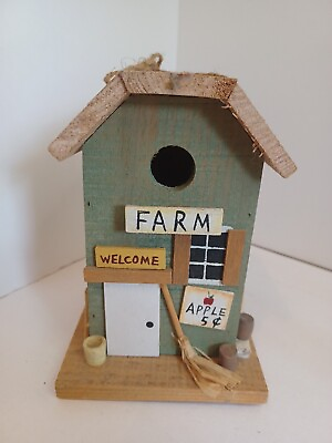 #ad Darice 6in Farm Wood Bird House New W O Box $9.99