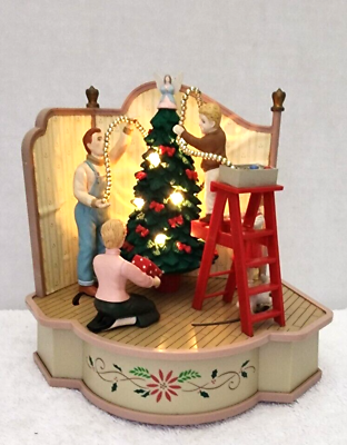 #ad Animated Musical #x27;Trimming the Tree#x27; Christmas Decoration with box Preowned $26.50