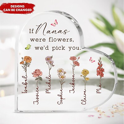 #ad Custom Birth Month Flower Heart Keepsake Gift For Mom Grandma Nana $29.95