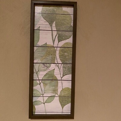 #ad #ad Patio Sunroom Green Home Decor 6.5quot; x 20quot; Framed Bamboo Wood Art Wall Hanging $28.00