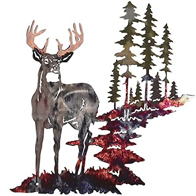 #ad Metal Deer Wall Art Forest Deer Wall Decor Metal Tree Deer Wall Art Decor Metal $17.53