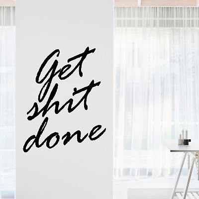 #ad GET SH*T DONE Motivational Wall Decals Inspirational Wall Art Quote Home Decor $15.97