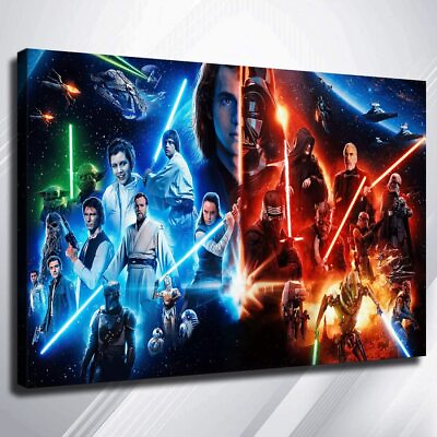 #ad Movie poster Star Poster Wars Poster Canvas Star Wars Wall Art Canvas Print $49.99
