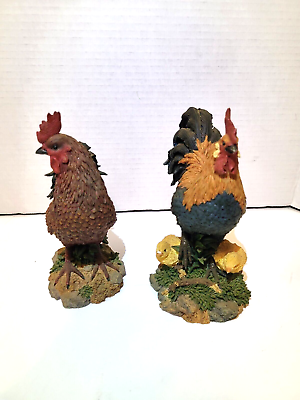 #ad 2 Westland Giftware Roosters #5763 amp; 5764 7quot; Tall Farmhouse Decor $29.97