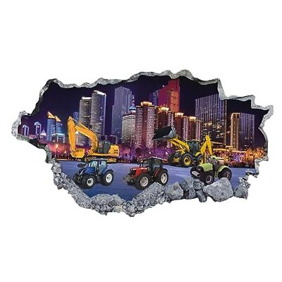 #ad 3D Car Wall Decal Construction Wall Stickers for Kids Room Wall Decor $22.84