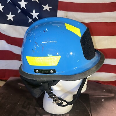 #ad #ad Cairns Firefighter MSA Modern HP3 Commando Defender Visor Safety Helmet Blue $110.00