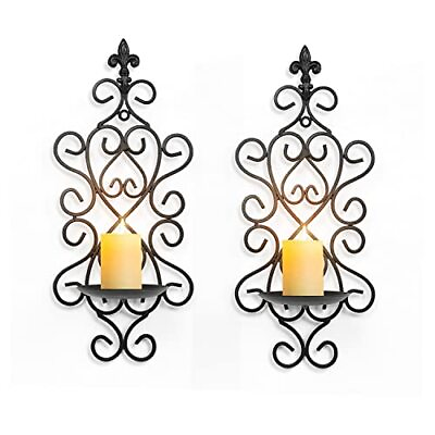 #ad Wall Candle Sconce Holder Set of 2 Candle Sconces Wall Decor for Living Room ... $32.52