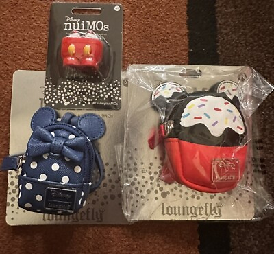 #ad Disney Nuimos Accessories Lot Loungefly Bags Mickey Blue Cupcake Kitchen Sink $29.99