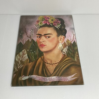#ad Frida Kahlo Portrait Glass Art Table Deco The Complete Paintings $48.61