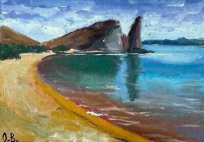 #ad Original Oil Painting Galapagos Islands Wall Art Beach Art 5x7quot; signed by Artist $28.00