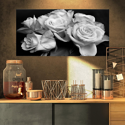#ad Designart PT9986 32 16 Bunch of Roses Black and White Floral Canvas Art Print 32 $67.64