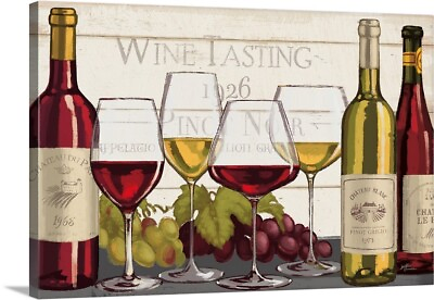 #ad #ad Wine Tasting I Canvas Wall Art Print Wine Home Decor $379.99