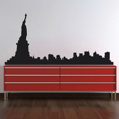 #ad New York Skyline Wall Decal USA Wallpaper Mural Vinyl Removable NYC Design g61 $22.95