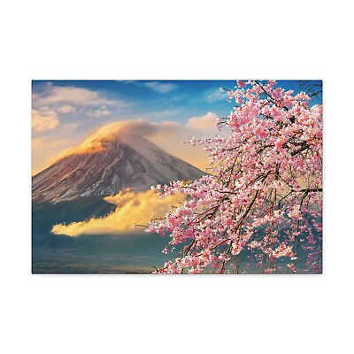 #ad Fuji Mountain Cherry Blossom Canvas Wall Art For Kitchen Bedroom Living Room $69.99