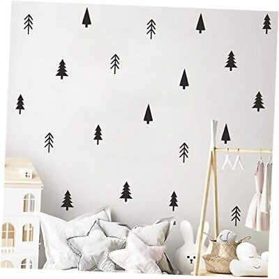 #ad Small Wall Sticker Vinyl Black Tree Wall Decals Forest Tree Wall Pine Tree $22.38