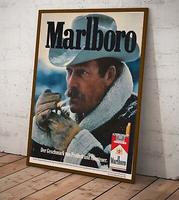 #ad Marlboro Cigarettes 1980s Wall Art Poster Vintage Poster No Framed $14.99