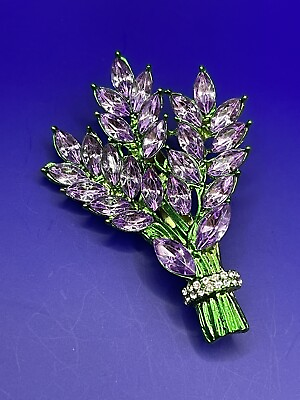 #ad Vintage Flower Bouquet Rhinestone Brooch Pin $14.99