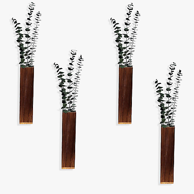#ad Wall Planters Wood Wall Decor for Living Room Bathroom 4 Pack Lay Flat Wall M $39.92