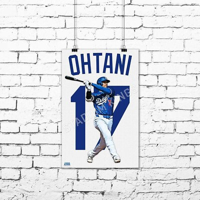 #ad Shohei Ohtani Los Angeles Dodgers Home Jersey Wall Art 11x17 inches $19.98