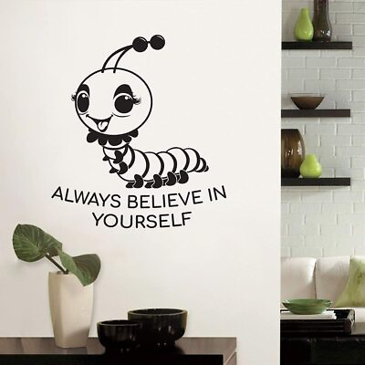 #ad Believe Caterpillar Insect Animal Wall Art Stickers for Kids Home Room Decals $12.50