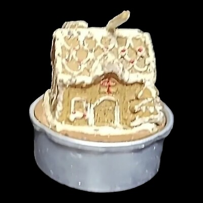 #ad #ad Vintage tea light candle gingerbread house Christmas decor $3.90