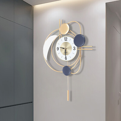 #ad #ad Inspired Modern Wall Clock Nordic Metal Hanging Clocks 3D Mute Design Art Decor $53.21