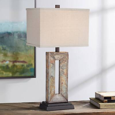 #ad Tahoe Traditional Rustic Table Lamp 26quot; High Natural Slate Bedroom Living Room $109.99