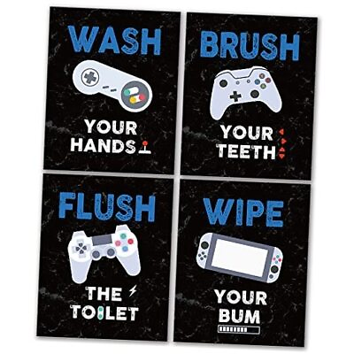 #ad FALJIOK Funny Game Bathroom Wall Art Decor Poster Prints Gaming Game Handle $24.25