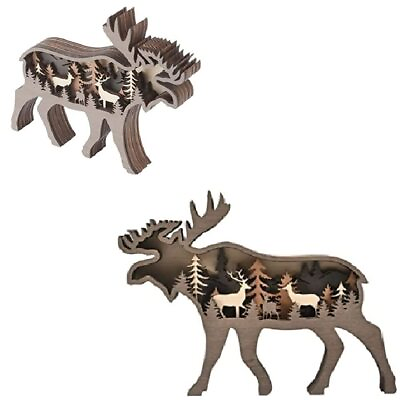#ad Wooden Forest Deer Decor Cabin Rustic Wall Decorations for Home Office Bedroo... $25.71