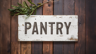 #ad #ad Pantry Sign Rustic Farmhouse Style Shelf Sitter Rustic Decor 8x3quot; on mdf boardk $12.50