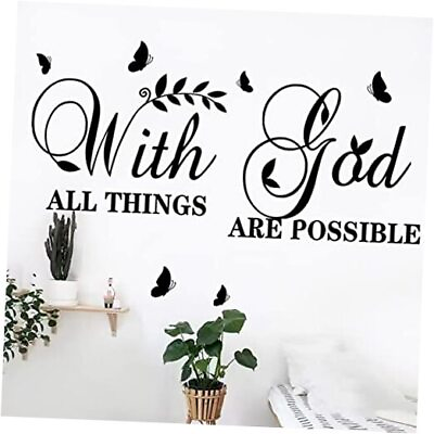 #ad with God All Things are Possible Wall Stickers Inspirational Wall Decal Vinyl $18.33