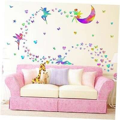 #ad Colorful Wall Stickers Cute Heart Wall Stickers Butterfly Star Wall Fairy $26.02