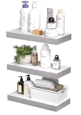 #ad New Wall Mounted Floating Shelves Shelf for Wall Décor and Storage 3 Pack $19.99