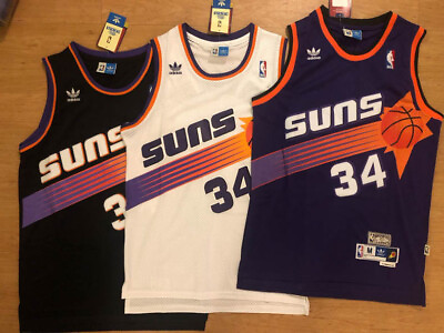 #ad Charles Barkley #34 Phoenix Suns Men#x27;s Black White Purple Basketball Jersey $23.99