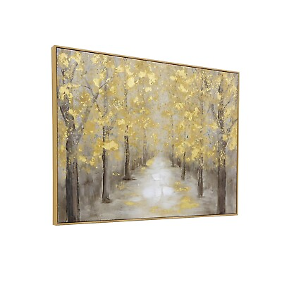 #ad Fall Tree Landscape Abstract Wall Art Gold Framed Tree Grove Landscape Canv... $82.58