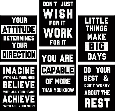 #ad Motivational Wall Art Posters Positive Quote Office Decor Art Prints Set of 6 $14.94