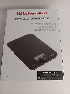 #ad #ad KitchenAid 11lb Digital Glass Top Kitchen and Food Scale Measures Liquid Black $19.60