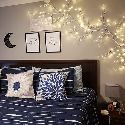 #ad Wall Tree Lights for Home Decor7.9ft 144 LED White Birch Tree Vine Lights wi... $57.52