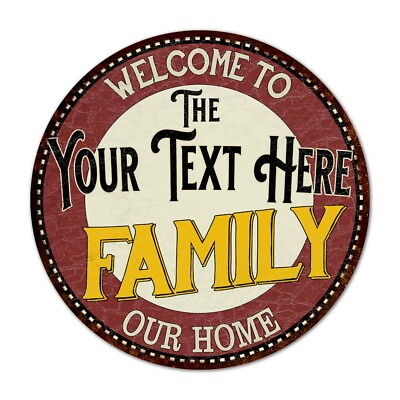 #ad Personalized Family Name Round Metal Sign Kitchen Family Room Decor 100140038001 $25.95