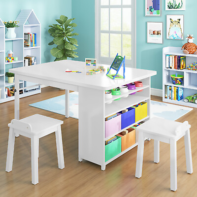 #ad Modern Kids#x27; Art Table and Chair Set Wooden Drawing and Painting Desk and Chair $245.99