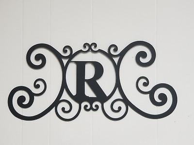 #ad Iron Letter R Door Monogram Wall Decoration Plaque Metal Art Initial 2mm thick $31.34