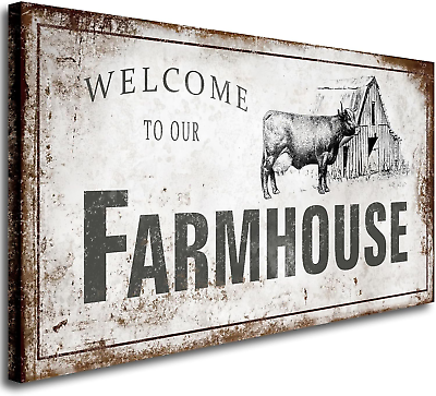 #ad Canvas Wall Art for Farmhouse Wall DecorRustic Wall ArtWelcome to Our Farmhous $83.06
