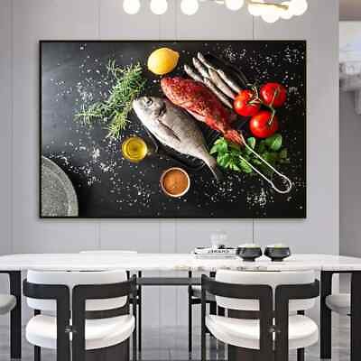 #ad Canvas Painting Modern Kitchen Poster and Print Wall Art Food Picture Home Decor $17.79