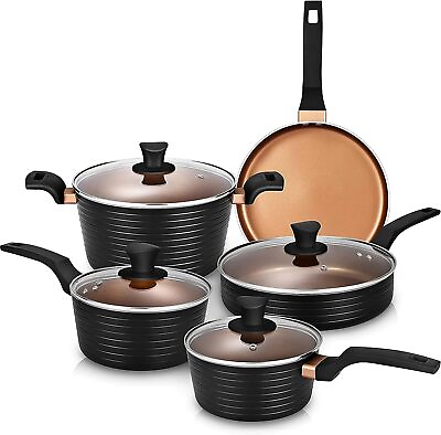 #ad Pots and Pans Sets Nonstick Cookware Set Induction Chemical Free Kitchen Sets $79.99