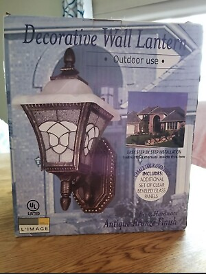#ad Decorative Wall Lantern Antique Bronze Finish New in box. $40.00