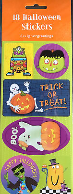 Halloween 18 Large Stickers Silly Monsters And Ghosts Designer Greetings $2.99